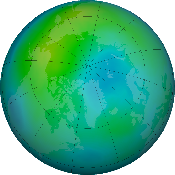 Arctic ozone map for October 2014